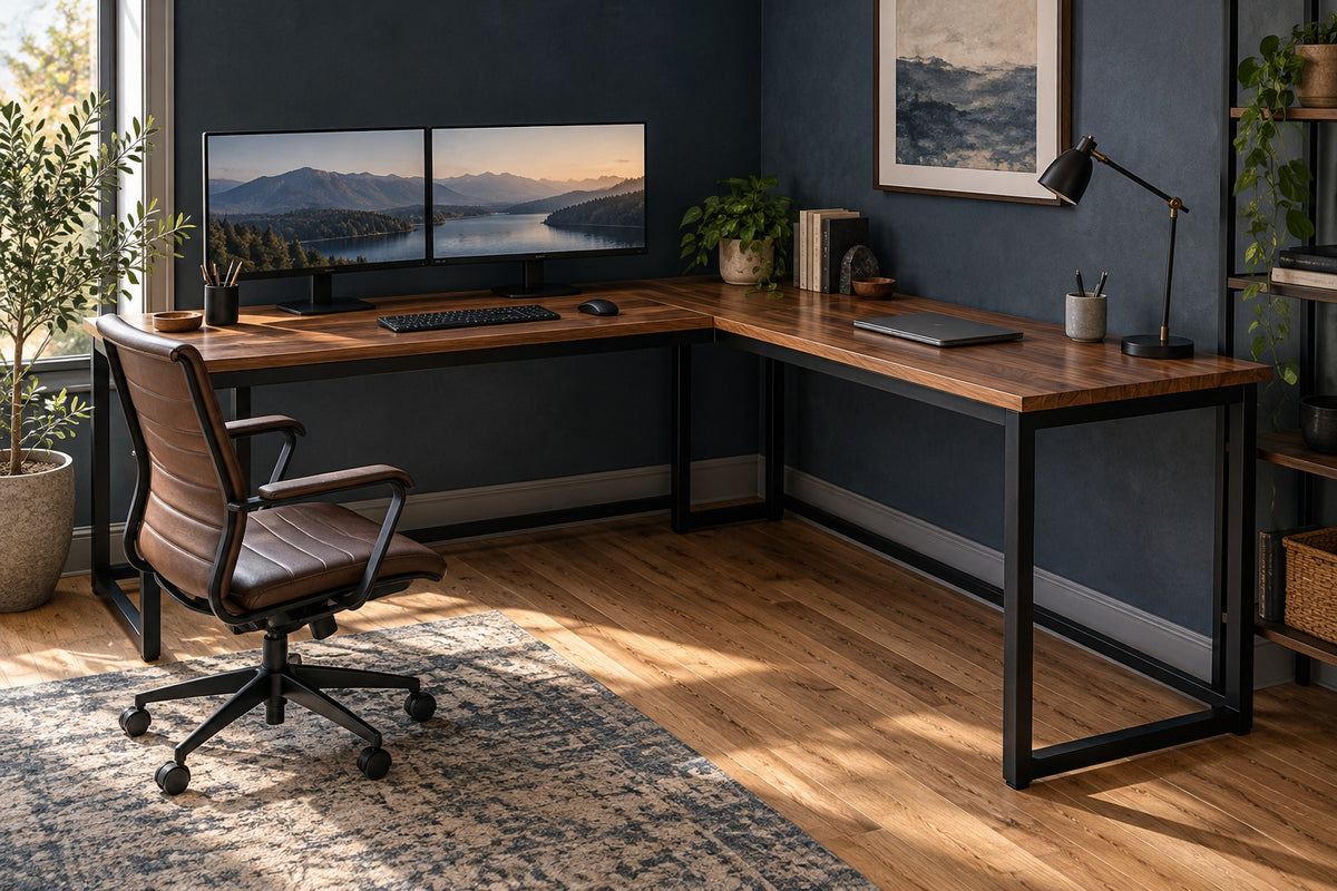 Modern L-Shaped Computer Desk