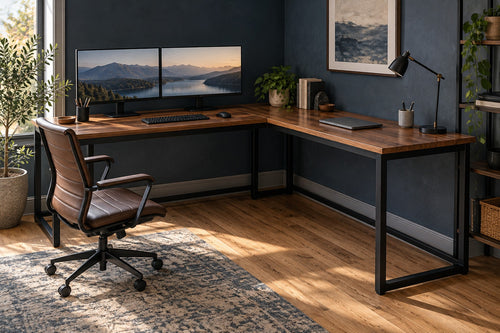 Modern L-Shaped Computer Desk
